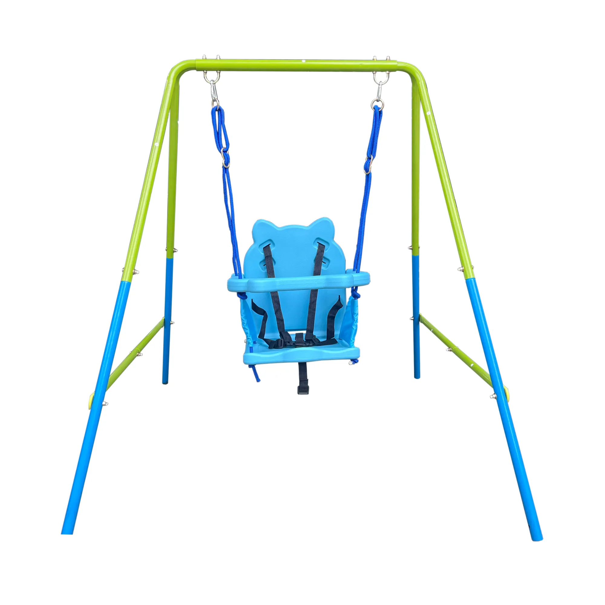 2-in-1 Baby Swing Set - Green & Blue | Safe, Durable, 110lbs Capacity | Ideal for Outdoor Playgrounds | Ages 3 