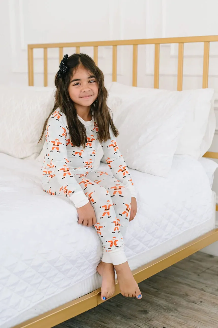 2 Piece Kids Bamboo Pajama Set in Santa Angels