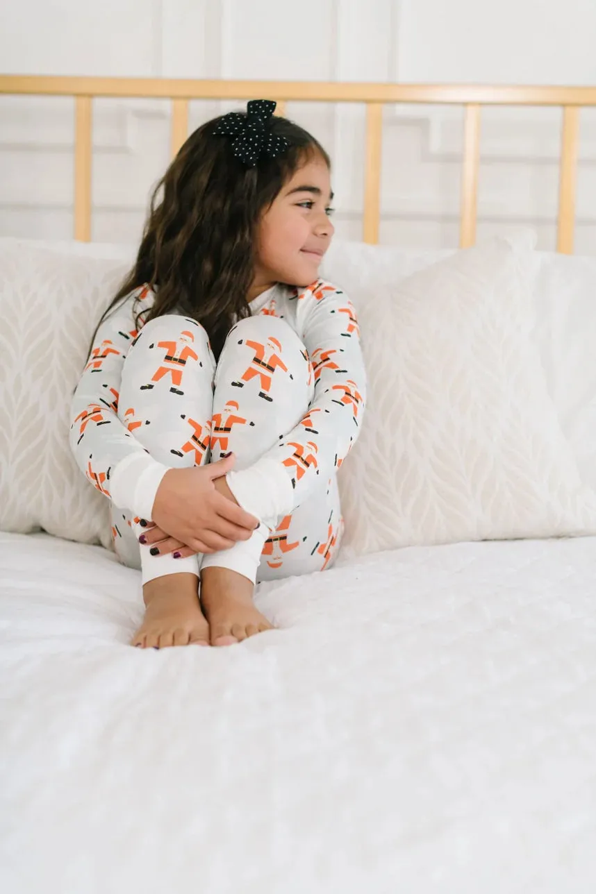 2 Piece Kids Bamboo Pajama Set in Santa Angels