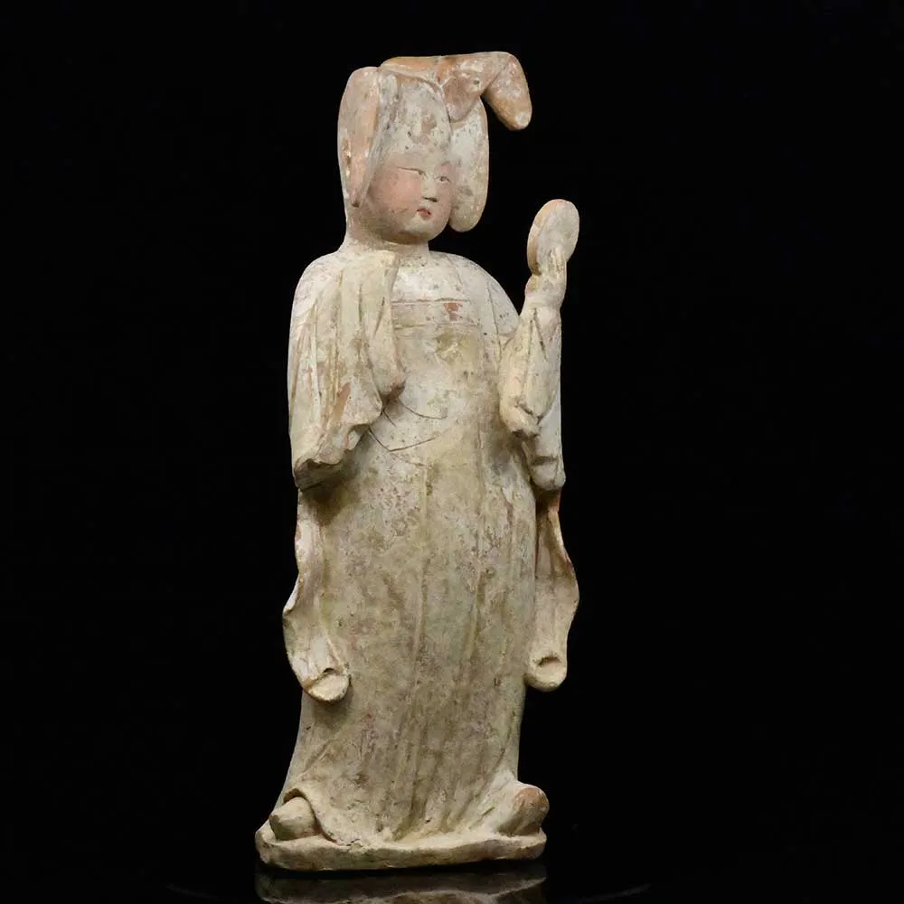 A Chinese Painted Pottery Court Lady, Tang Dynasty, ca. mid 8th century CE