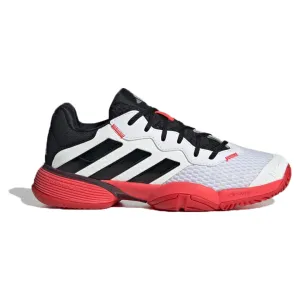 Adidas Barricade Junior Tennis Shoe - Cloud White/Core Black/Lucid Red