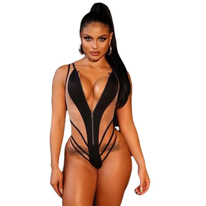 American mesh tight hip bodysuit