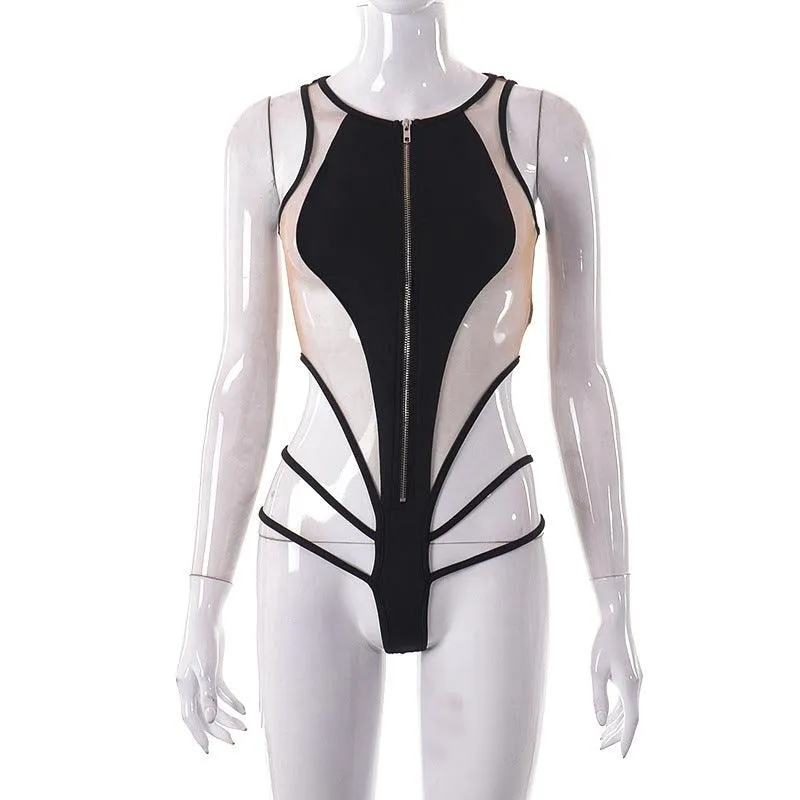 American mesh tight hip bodysuit