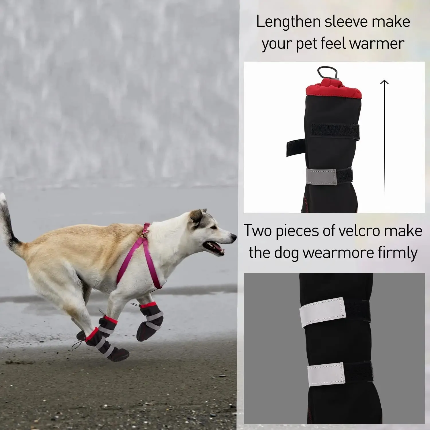 Anniepaw Nonslip Outdoor High Boots For Small Medium Large Dog Winter Dog Snow Boots Waterproof Reflective Paw Protector Pet Snow Booties