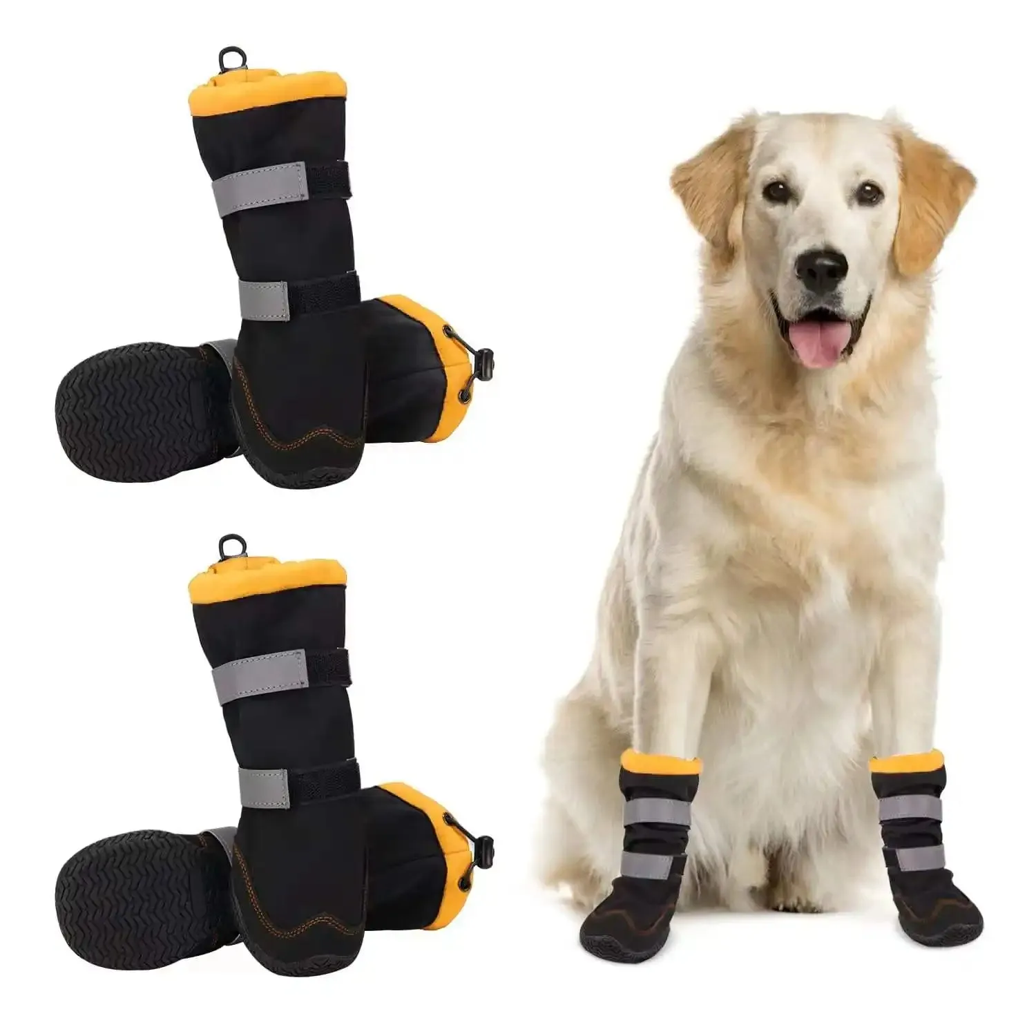 Anniepaw Nonslip Outdoor High Boots For Small Medium Large Dog Winter Dog Snow Boots Waterproof Reflective Paw Protector Pet Snow Booties