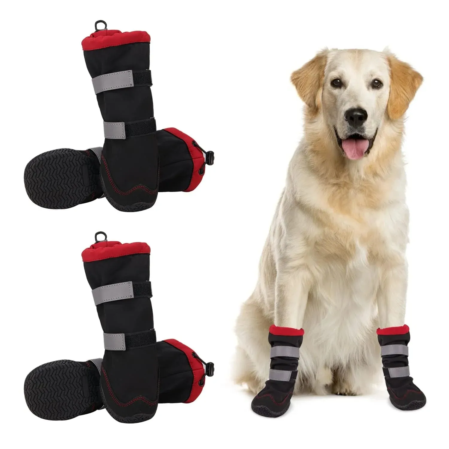 Anniepaw Nonslip Outdoor High Boots For Small Medium Large Dog Winter Dog Snow Boots Waterproof Reflective Paw Protector Pet Snow Booties