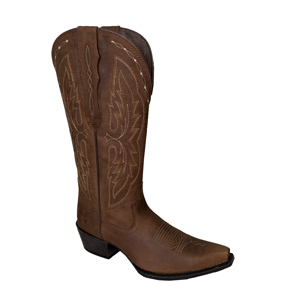 Ariat Ladies Heritage Elastic Calf Brown Snip Toe Boots 10036047