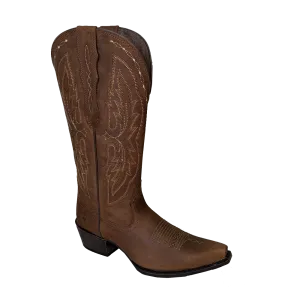 Ariat Ladies Heritage Elastic Calf Brown Snip Toe Boots 10036047