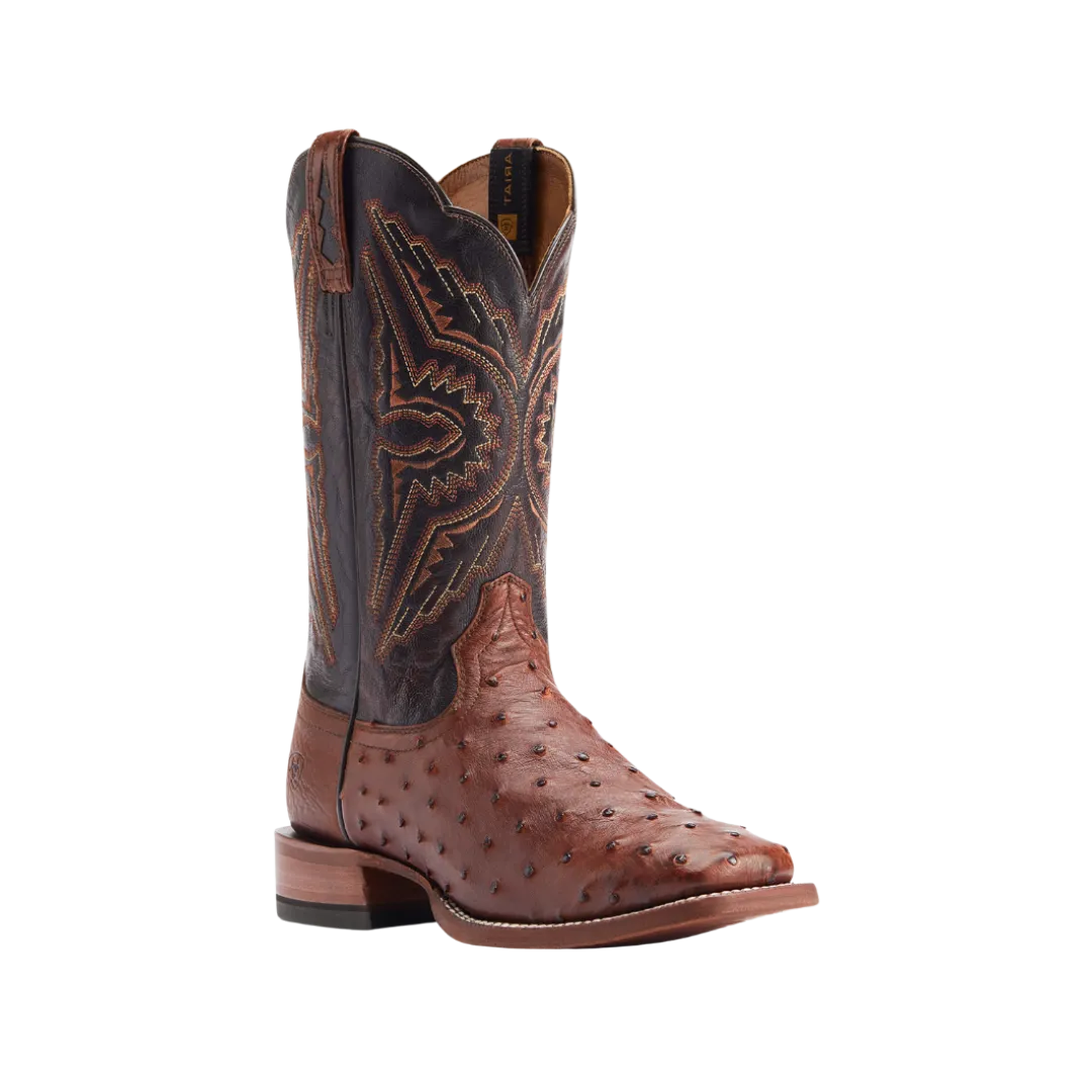 Ariat Men's Broncy Western Cinnamon Full Quill Ostrich Boots