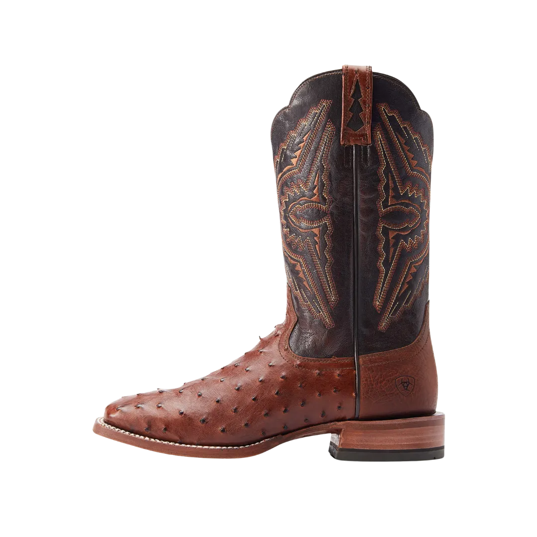 Ariat Men's Broncy Western Cinnamon Full Quill Ostrich Boots