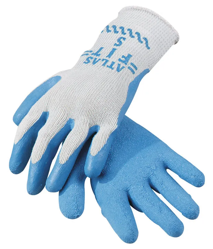 Atlas Fit Unisex Indoor/Outdoor Coated Work Gloves Blue/Gray S 1 pair