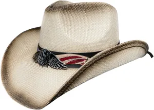 Beige American Flag Cowboy Hat