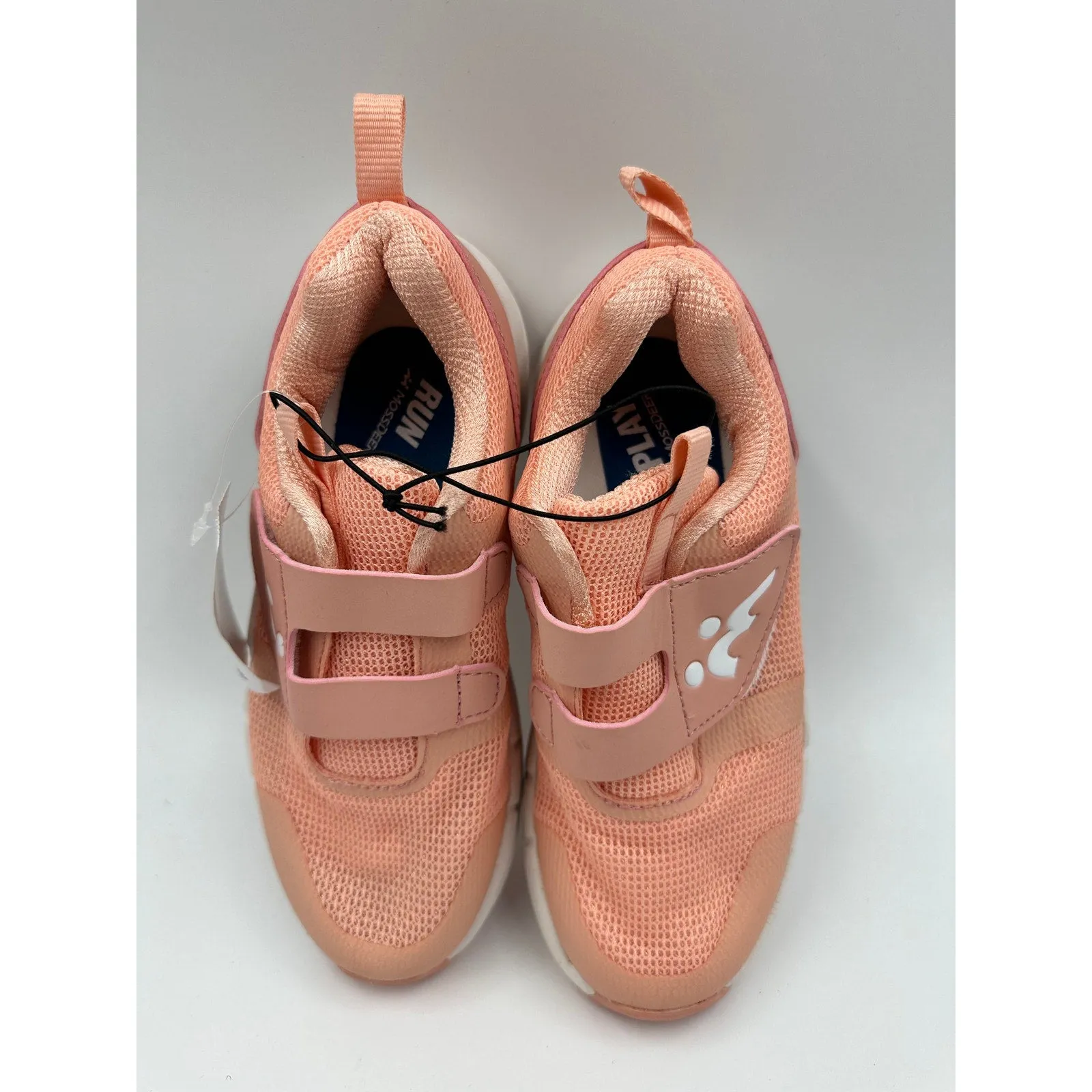 Big Kid Size 3, Salmon Pink Sparkly Sneakers with Straps