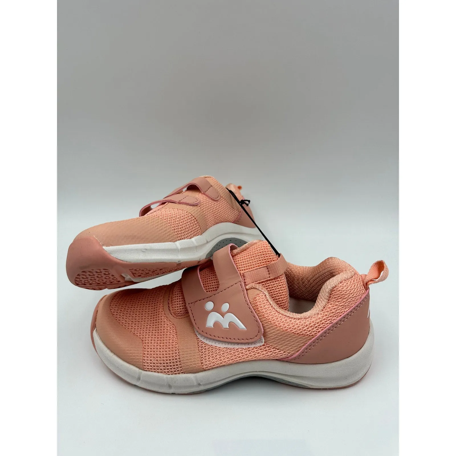 Big Kid Size 3, Salmon Pink Sparkly Sneakers with Straps