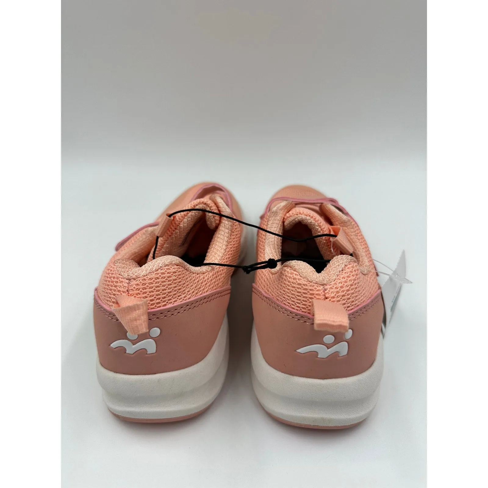 Big Kid Size 3, Salmon Pink Sparkly Sneakers with Straps