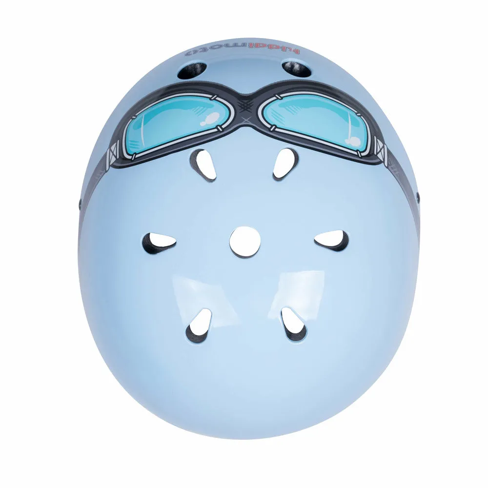 Blue Goggle Bicycle Helmet