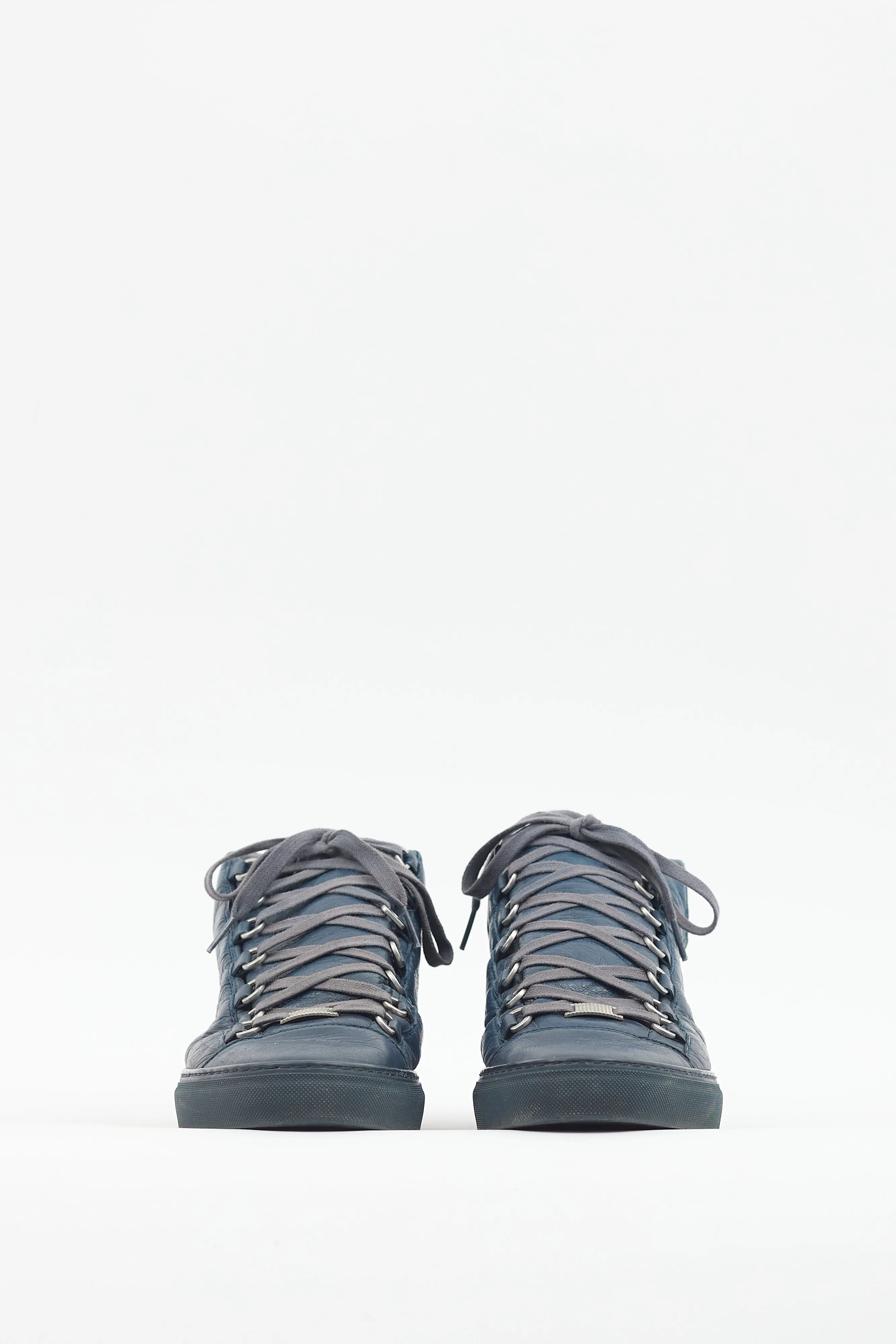 Blue Leather Arena High Top Sneaker