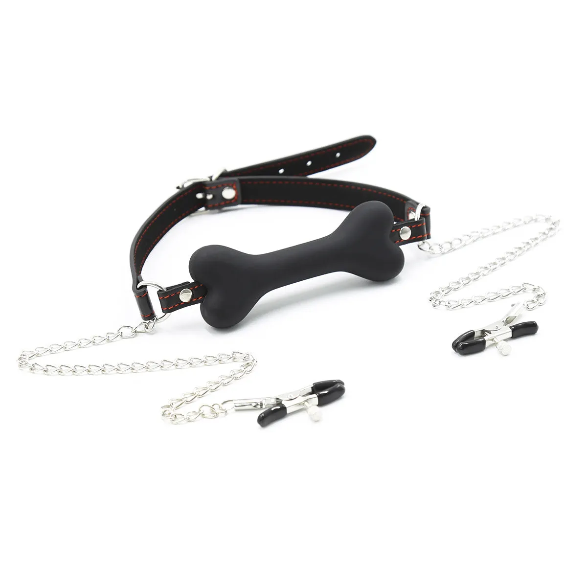 Bone Gag and Nipple Clamps