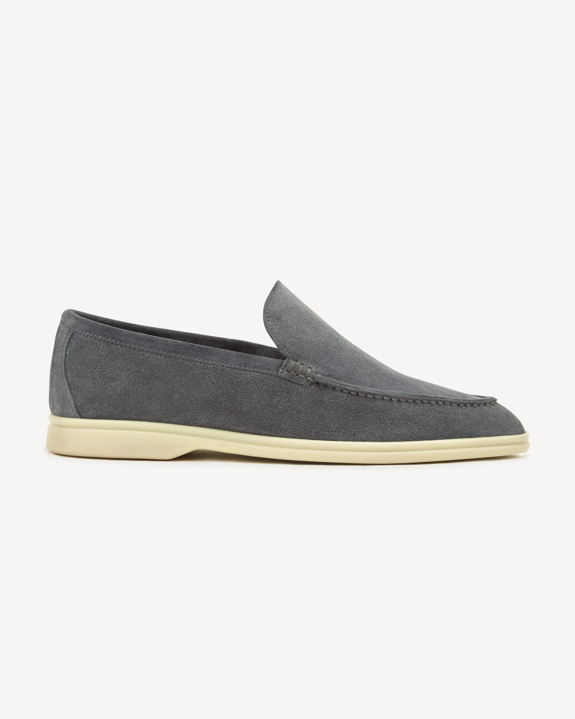 Brabion Unlined Capri Suede Loafer – Grey