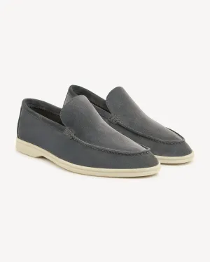 Brabion Unlined Capri Suede Loafer – Grey