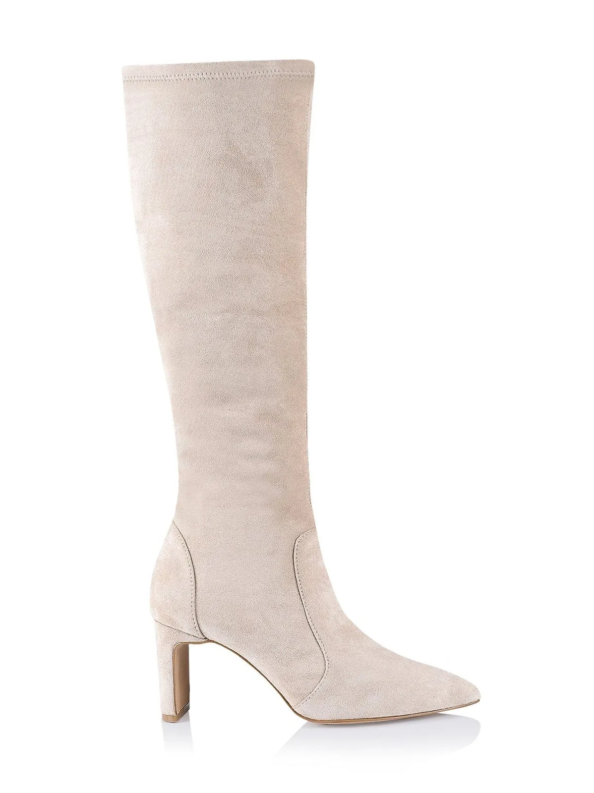 Bradley Knee High Boots - Stone Stretch Microsuede