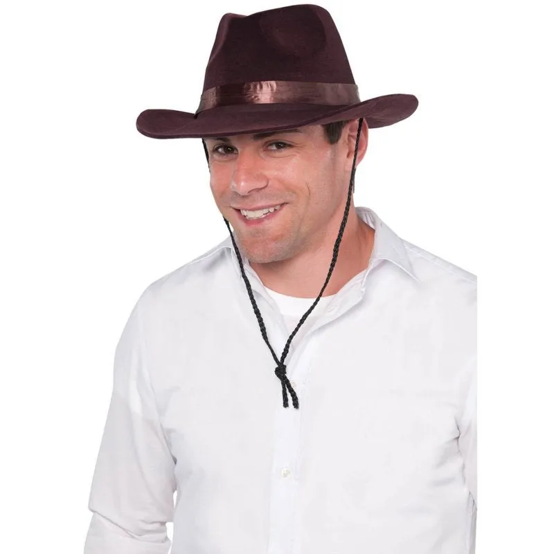 Brown Flocked Cowboy Hat