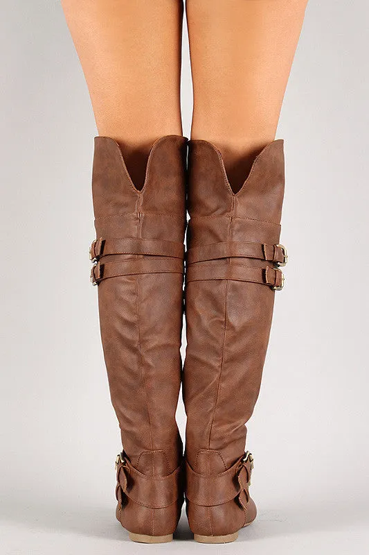 Buckled Strap Over-The-Knee Riding Boot