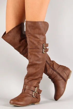 Buckled Strap Over-The-Knee Riding Boot