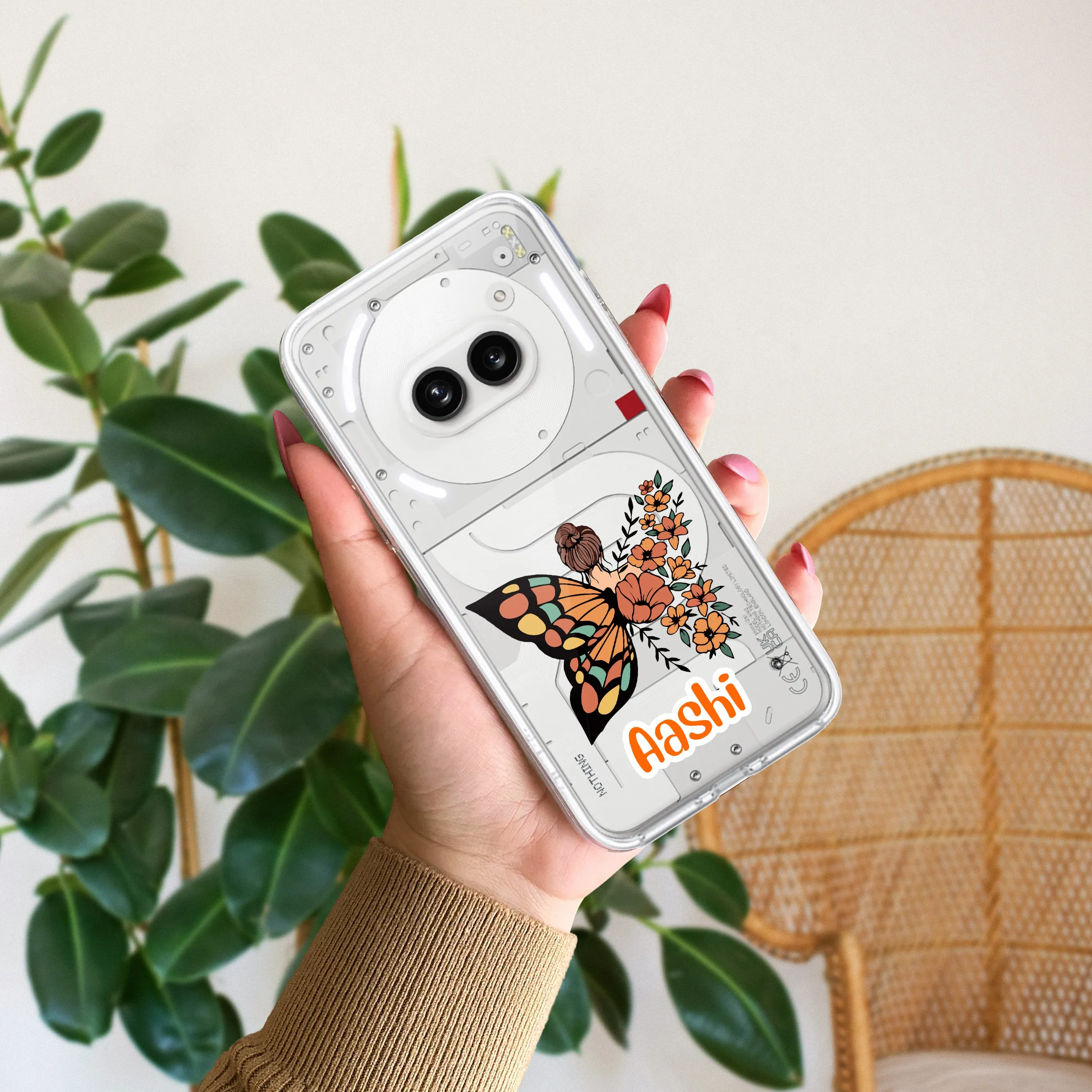 Butterfly Customize Transparent Silicon Case For Nothing