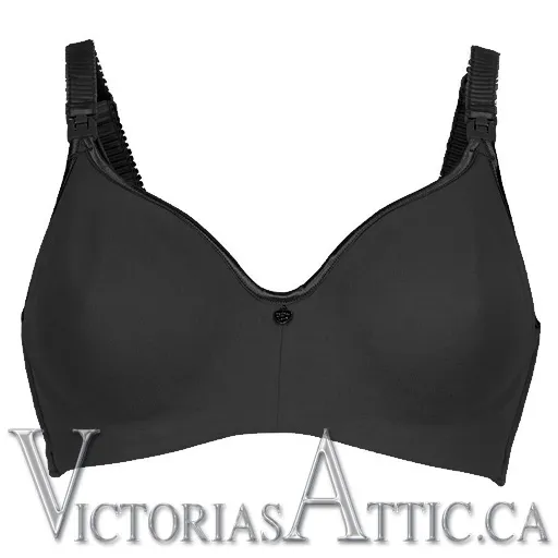 Cake Croissant Flexible Wire Nursing Bra Black