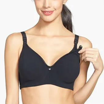 Cake Croissant Flexible Wire Nursing Bra Black