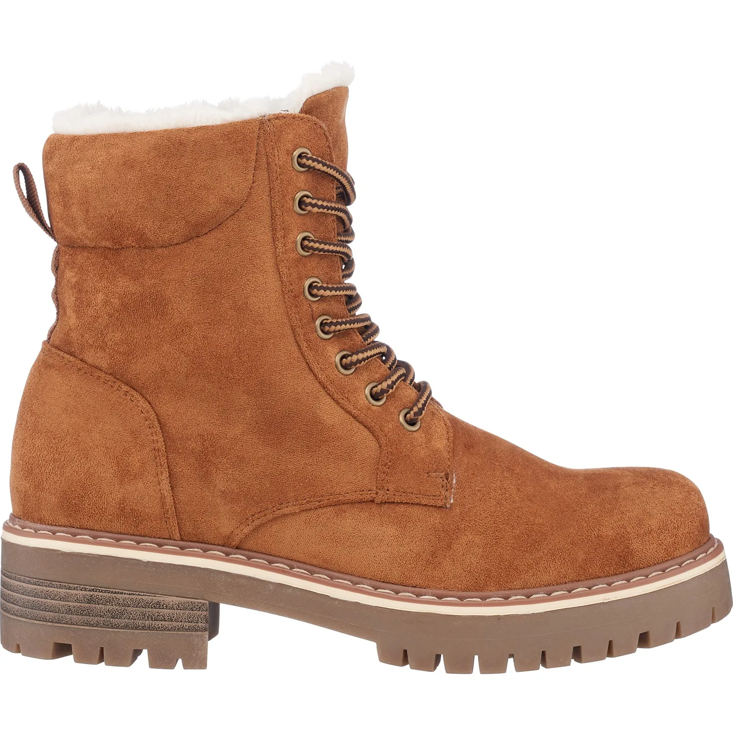 Camila Tan Lace-Up Boots