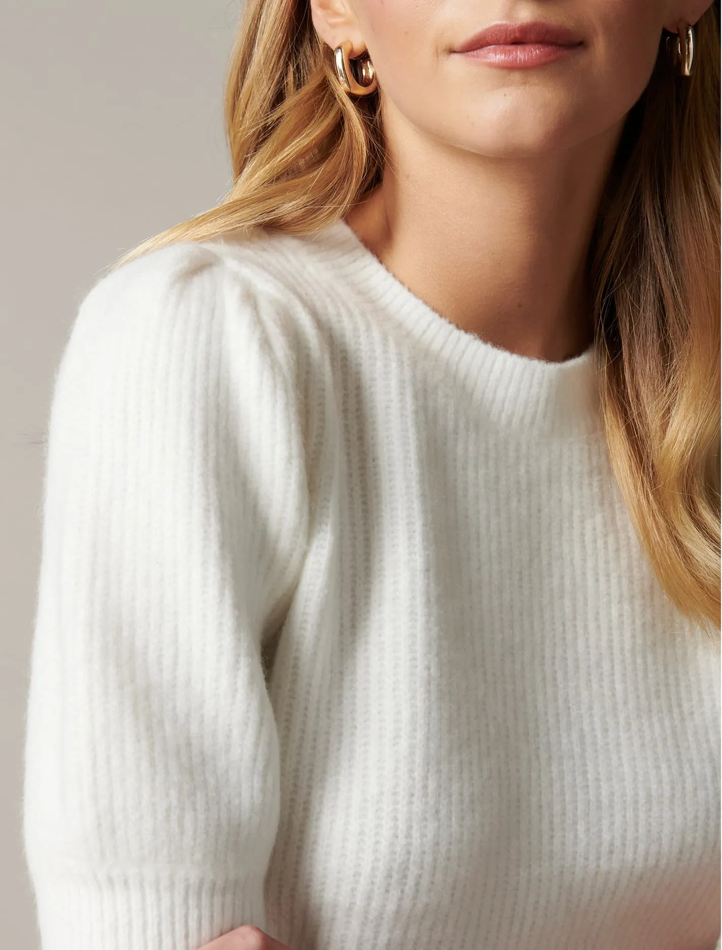 Carina Brushed Puff Sleeve Knit Tee