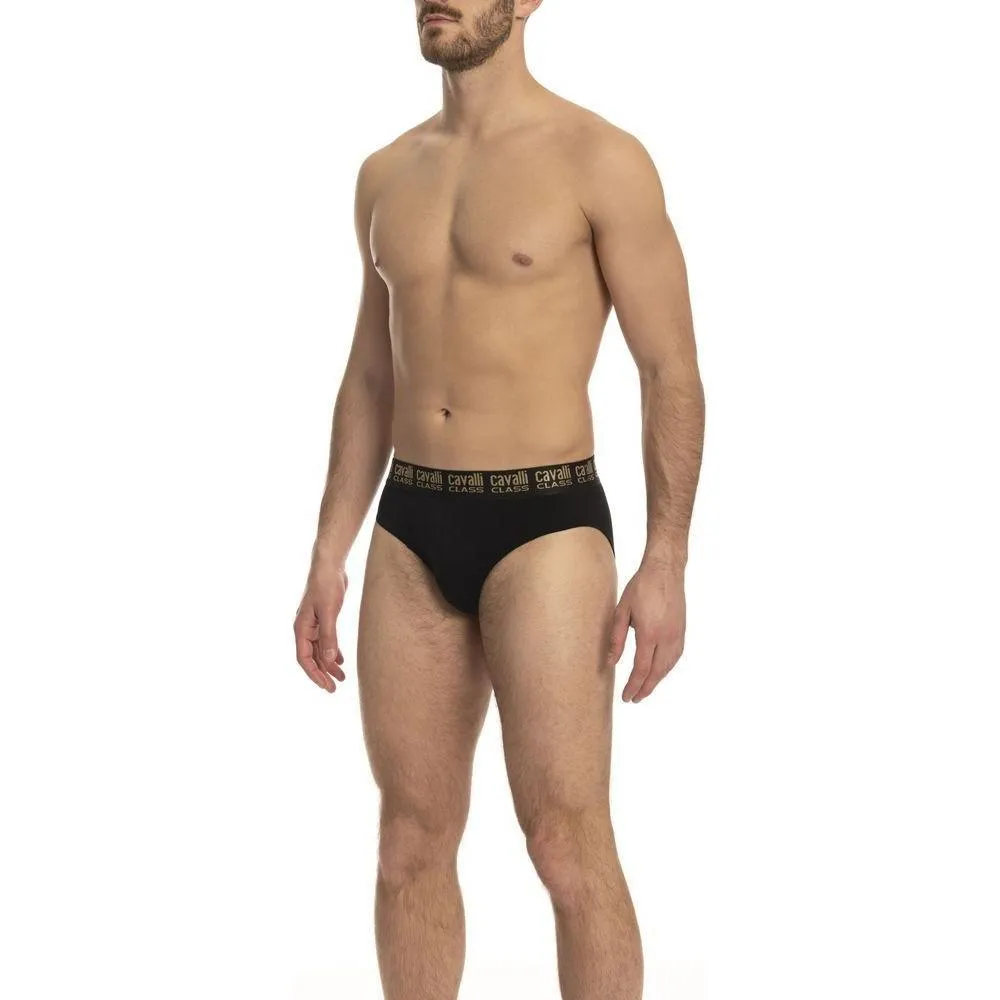 Cavalli Class Black Cotton Men Brief