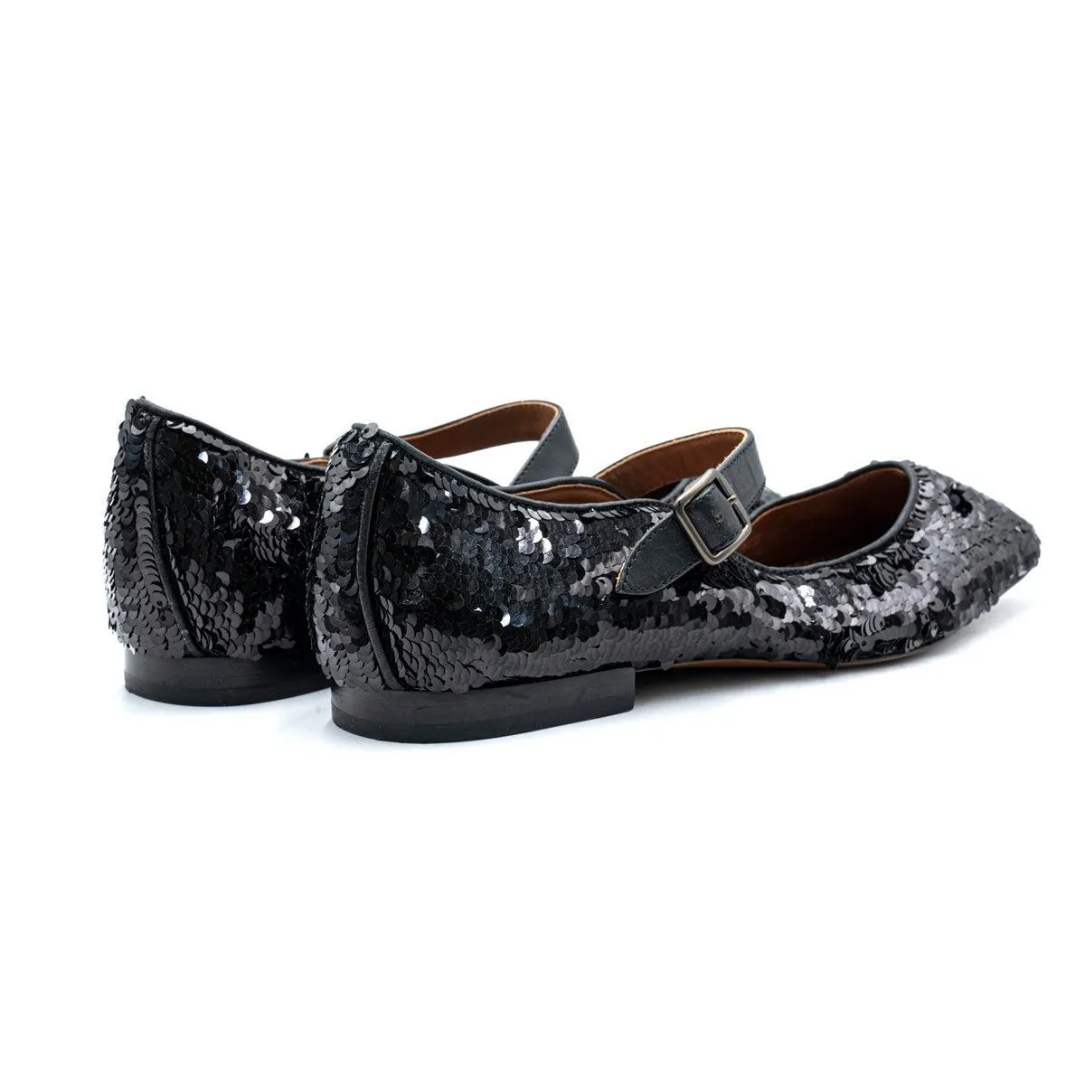 Coach Mary Jane Ballerinas Sequins Black Colour For Women