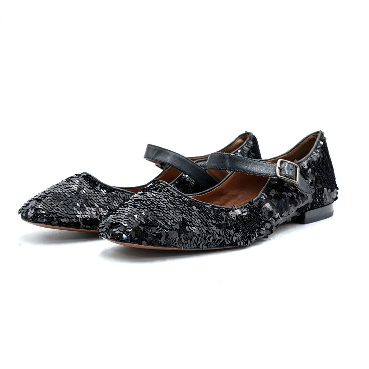 Coach Mary Jane Ballerinas Sequins Black Colour For Women