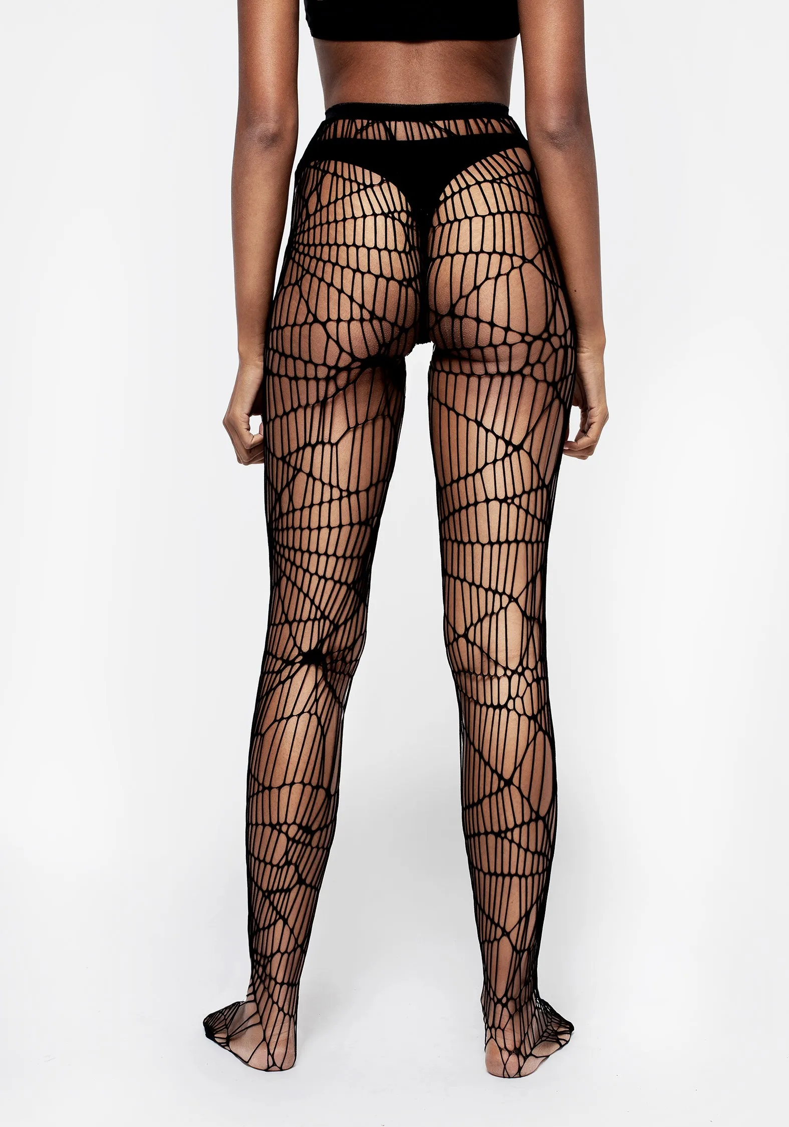 Cobweb Patterned Fishnet Tights