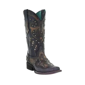 Corral Women's Camo Inlay Black Boots