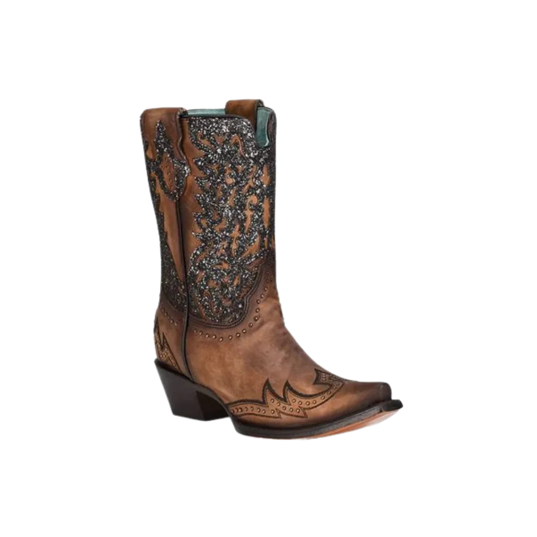 Corral Women's Honey Overlay and Studs Ankle Boots