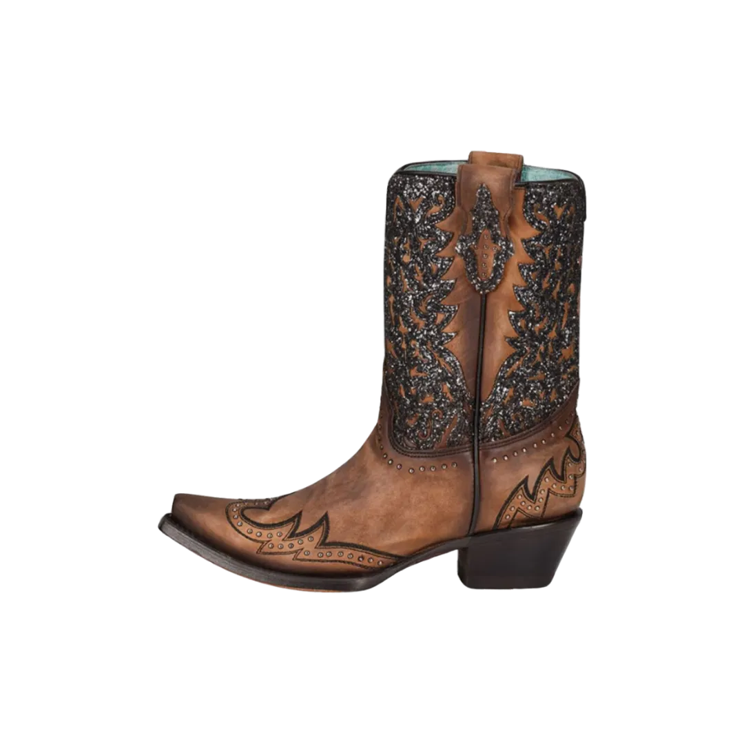 Corral Women's Honey Overlay and Studs Ankle Boots