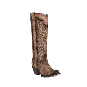 Corral Women's Round Toe Leopard Print Boots