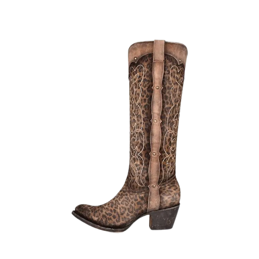 Corral Women's Round Toe Leopard Print Boots