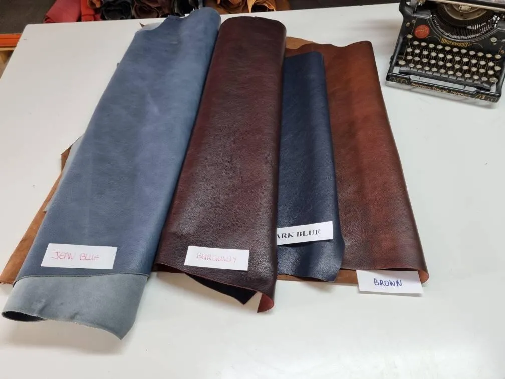 Cow Leather hide, genuine cow leather sheets, milled with two tone pull up effect, thick 1,3mm,(3,5 oz)