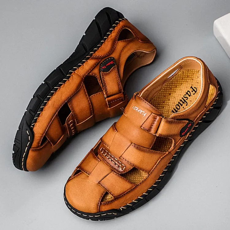 Cowhide Two Wear Outdoor Casual Men Slippers