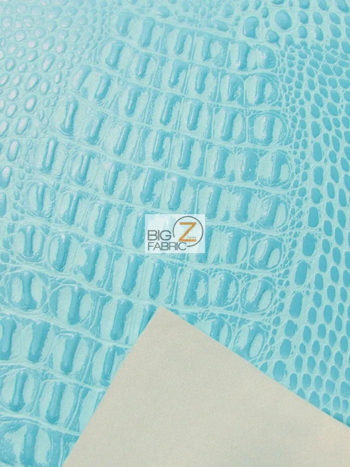 Cream Crocodile Marine Vinyl Fabric / Sold By The Yard