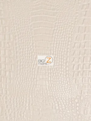 Cream Crocodile Marine Vinyl Fabric / Sold By The Yard