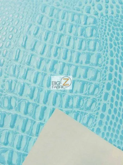 Crocodile Marine Vinyl Fabric - Auto/Boat - Upholstery Fabric / Teal / By The Roll - 30 Yards