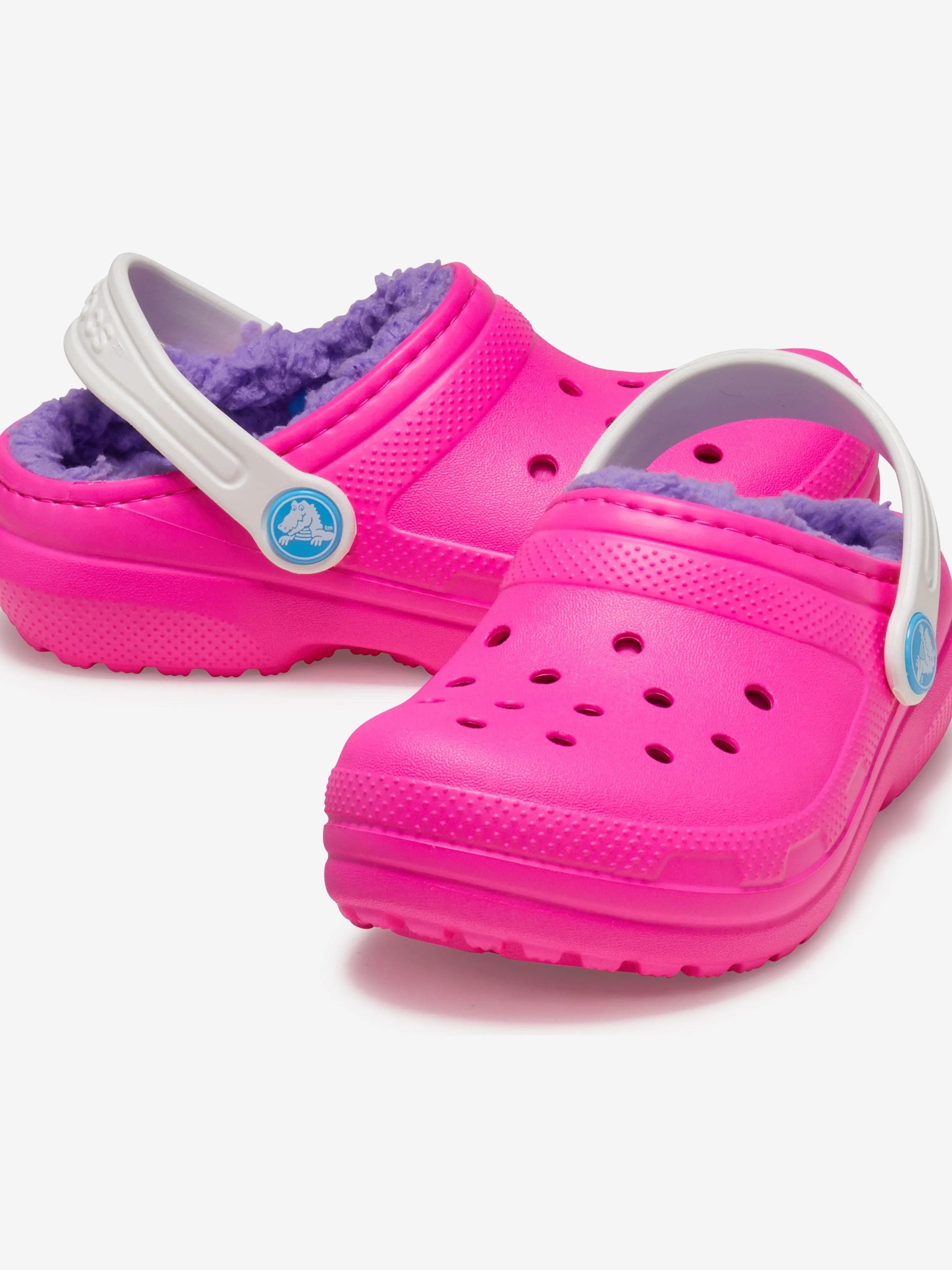 Crocs Girls Classic Lined Clog in Pink