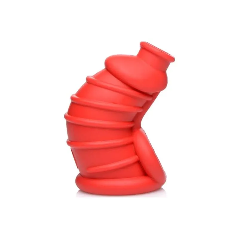 Dark Chamber Silicone Chastity Cage Red