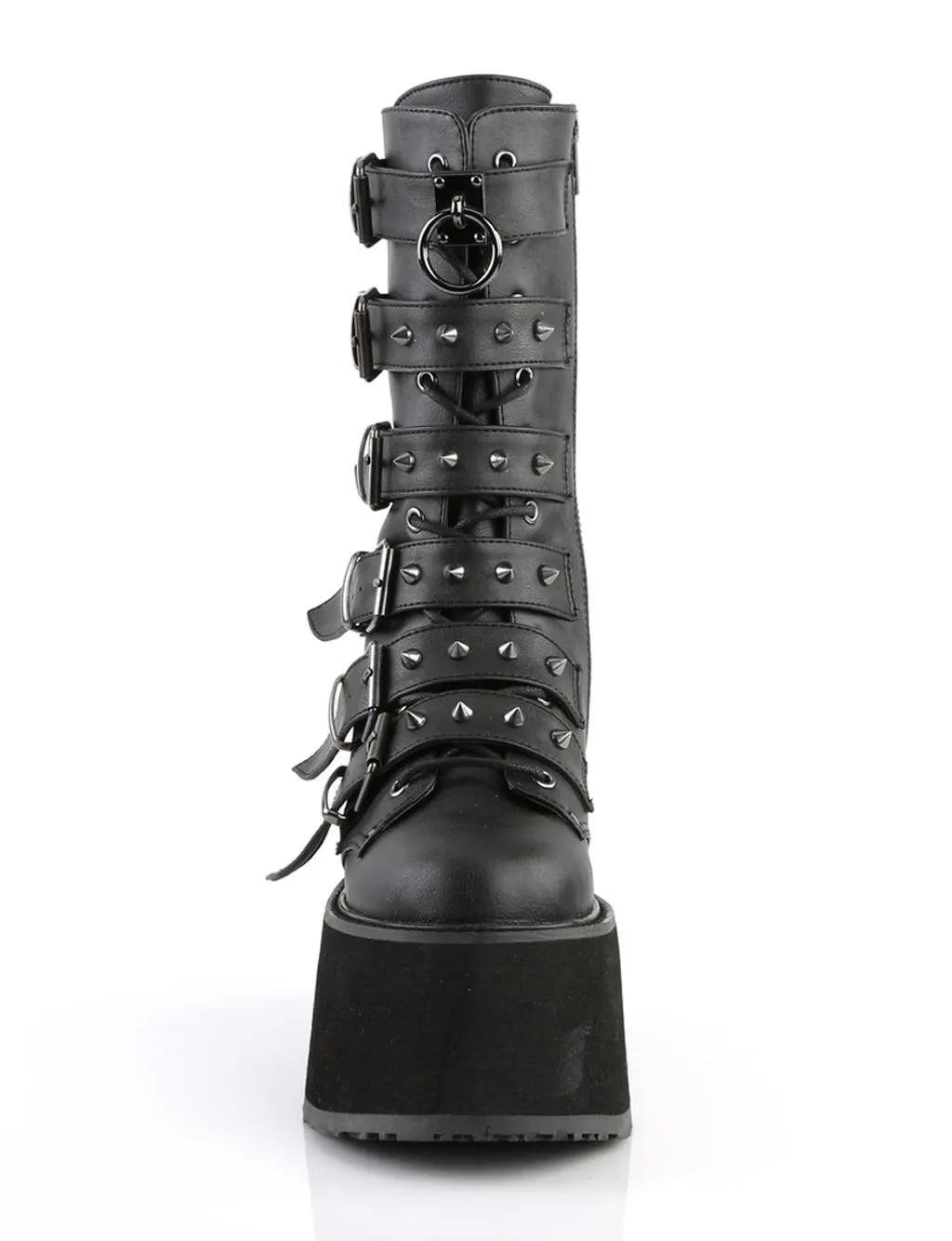 DEMONIA DAMNED 225 BOOTS - BLACK VEGAN LEATHER